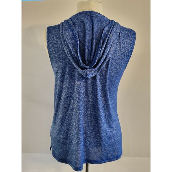 Danskin Now Womens Hooded Athletic Tank Top Sleeveless Size Small Heathered Blue - Picture 5 of 10